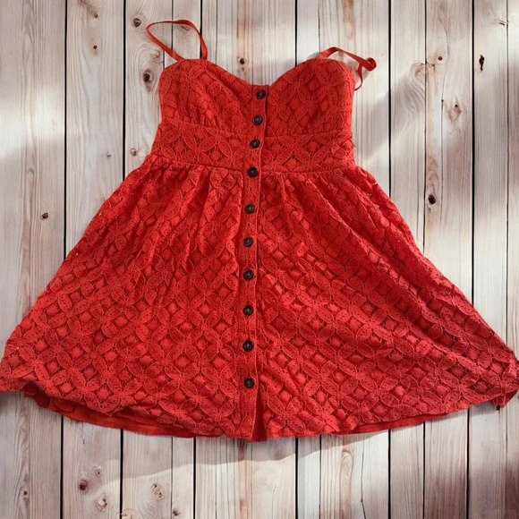 Three Pink Hearts Coral Button Dress - Size XS (A7) - Picture 3 of 5